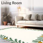Green Pine Berry Border Rug