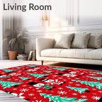 Holiday Snowmen Christmas Trees Rug