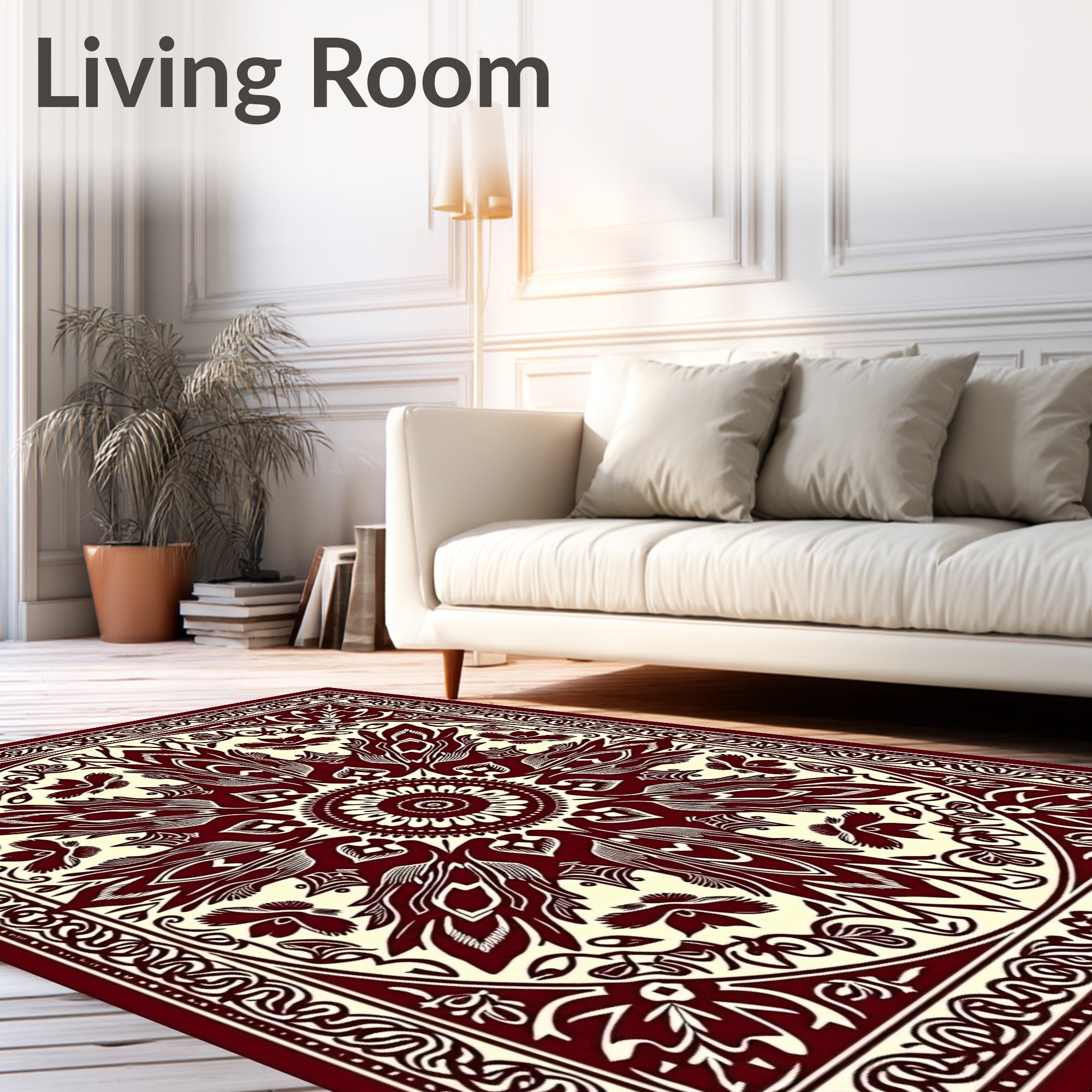 Intricate Floral Mandala Pattern Rug