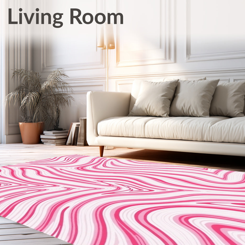Pink Swirling Abstract Pattern Rug