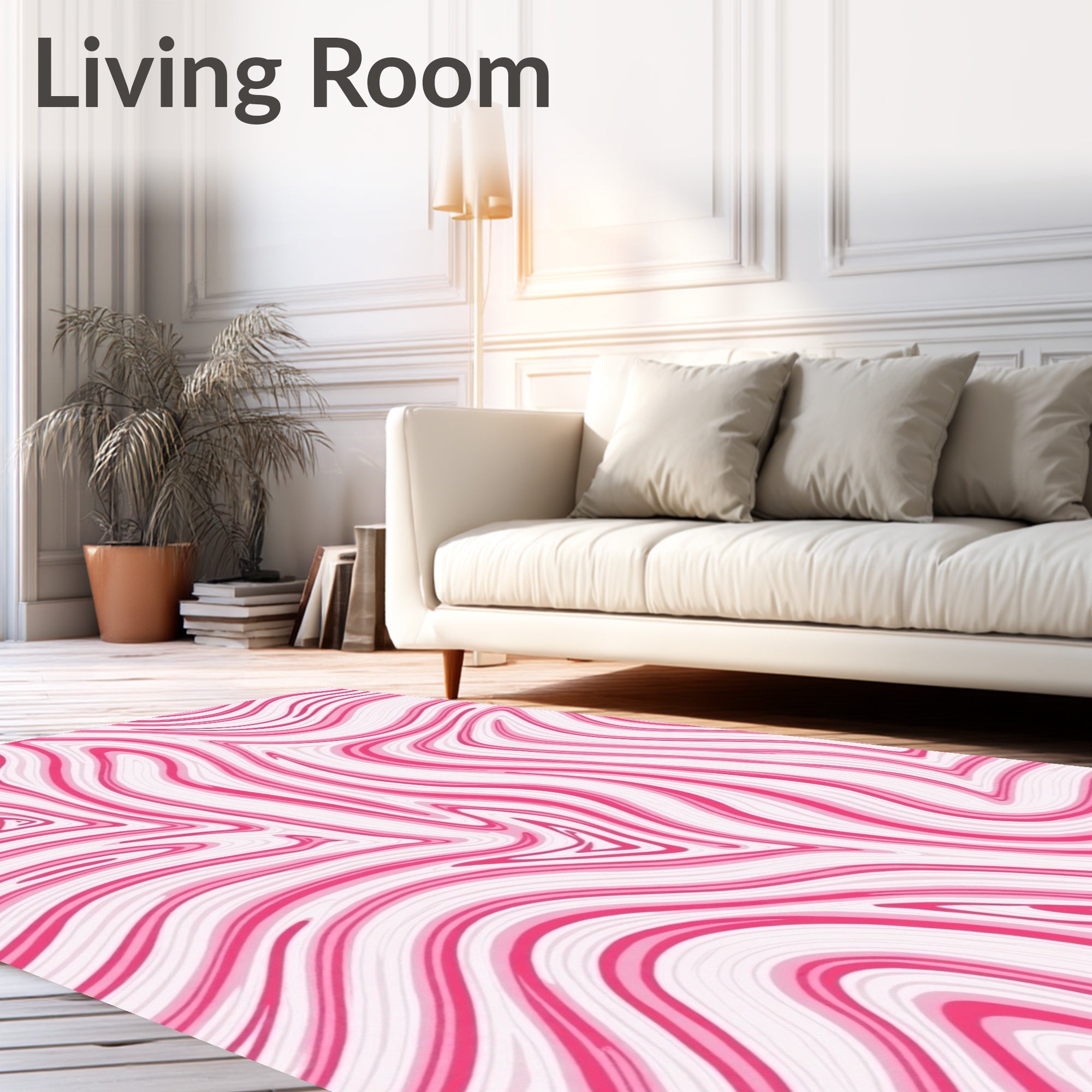 Pink Swirling Abstract Pattern Rug