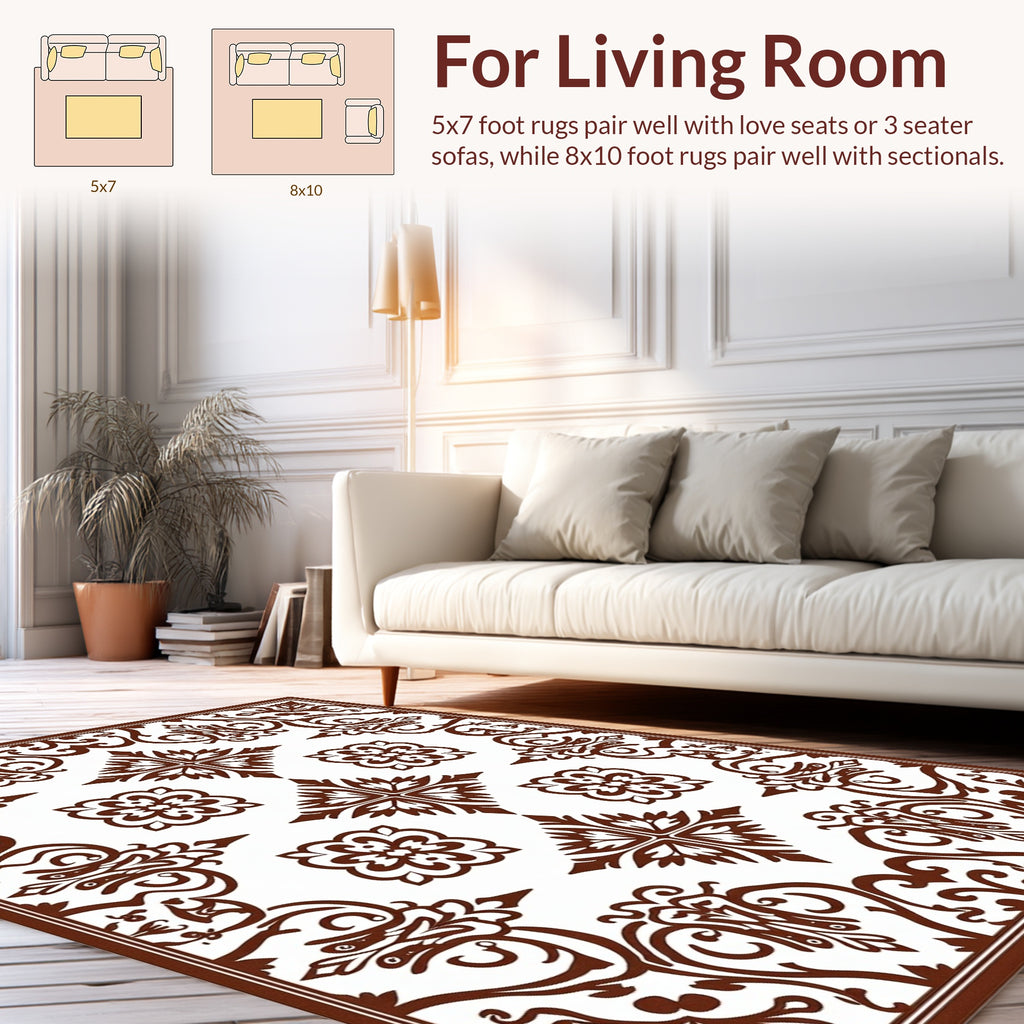 Classic Chinoiserie Floral Pattern Rug