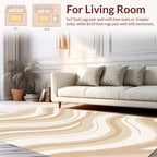 Neutral Earthy Wavy Stripe Pattern Rug