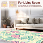 Pastel Floral Outline Design Rug