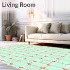 Modern Pale Green Rectangular Pattern Design Rug