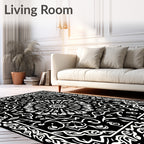 Monochromatic Intricate Mandala Pattern Rug