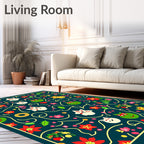 Cute Kittens Flowers Festive Pattern Rug