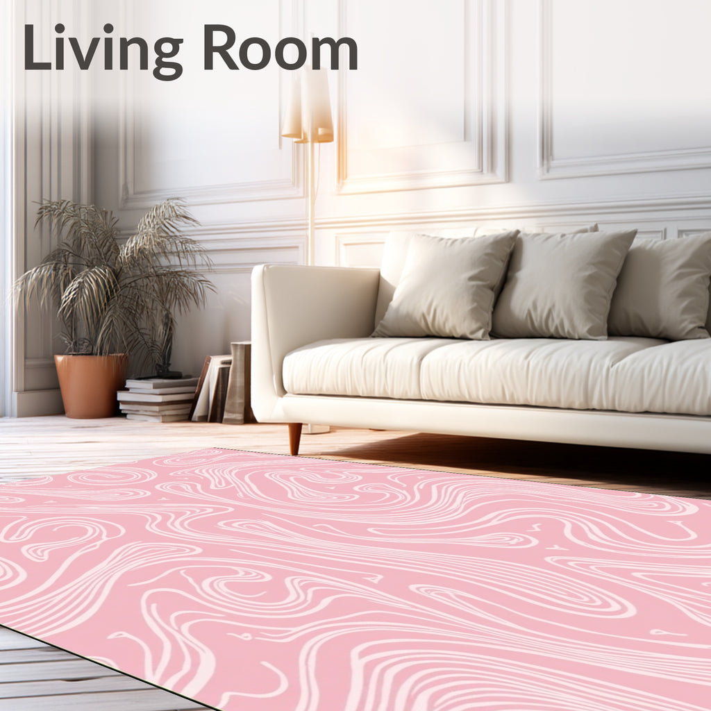 Pink Swirl Pattern Abstract Design Rug