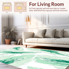 Abstract Emerald Green Foliage Design Rug