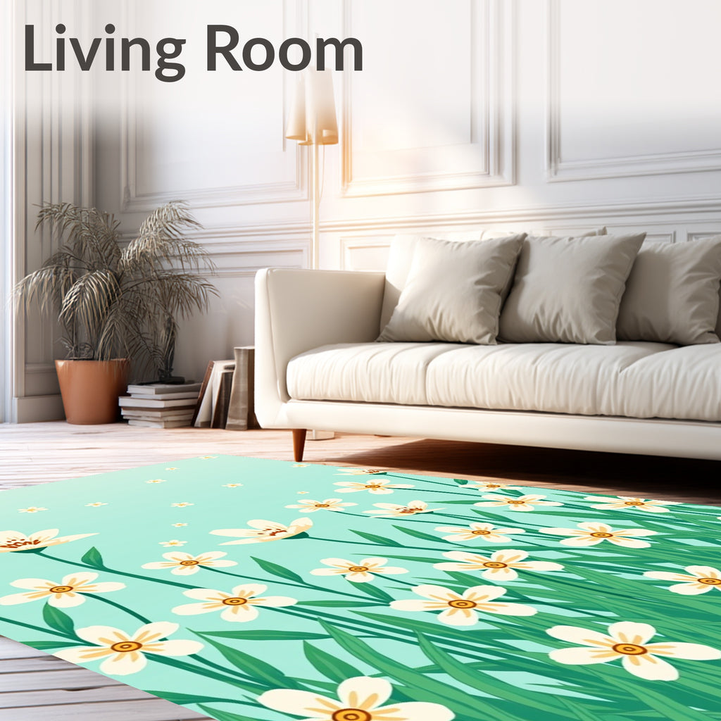 Spring Floral Meadow Pattern Rug
