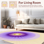 Radiant Purple Yellow Sunburst Design Rug