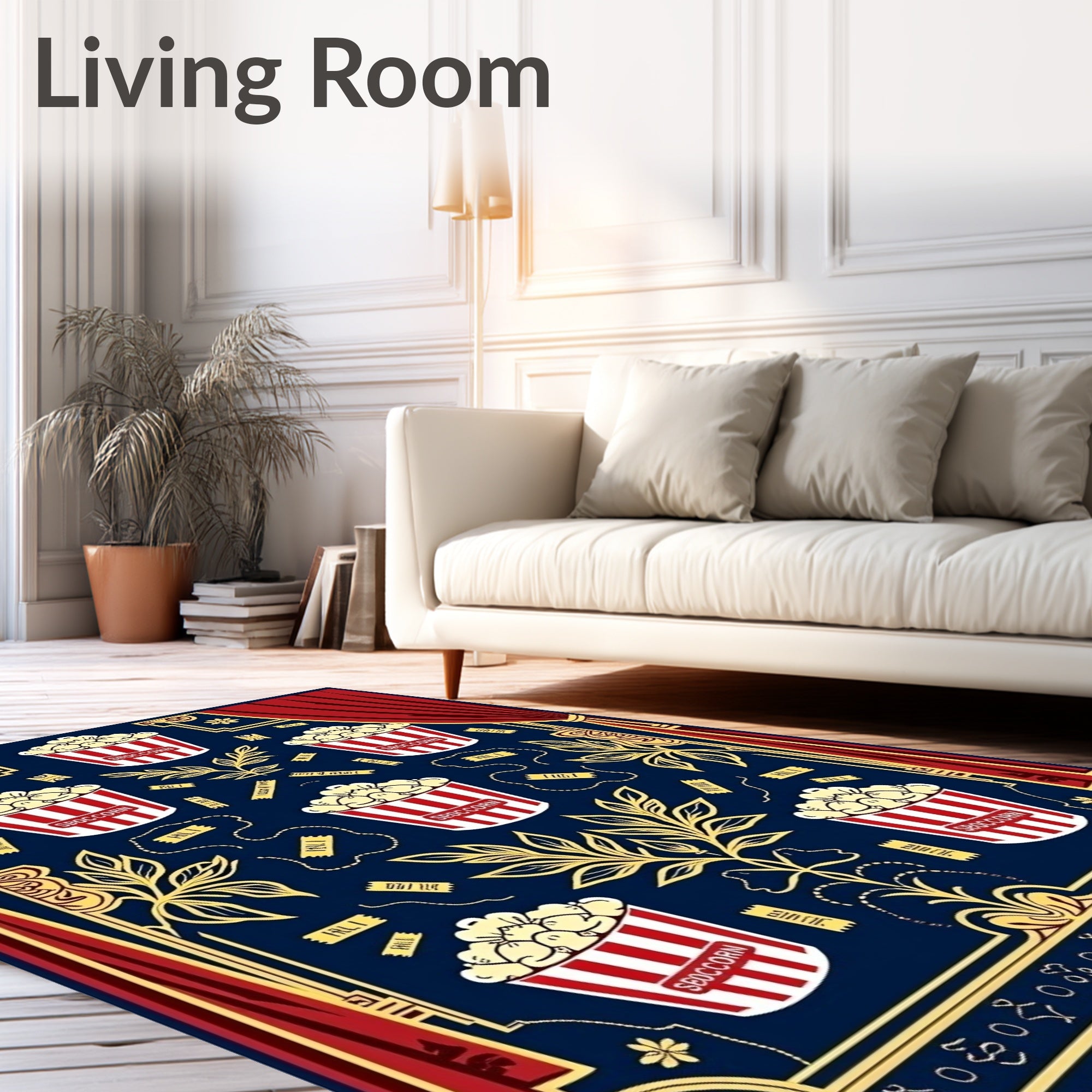 Cinematic Popcorn Pattern Design Rug