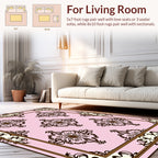 Ornate Floral Pattern With Cream Border Rug
