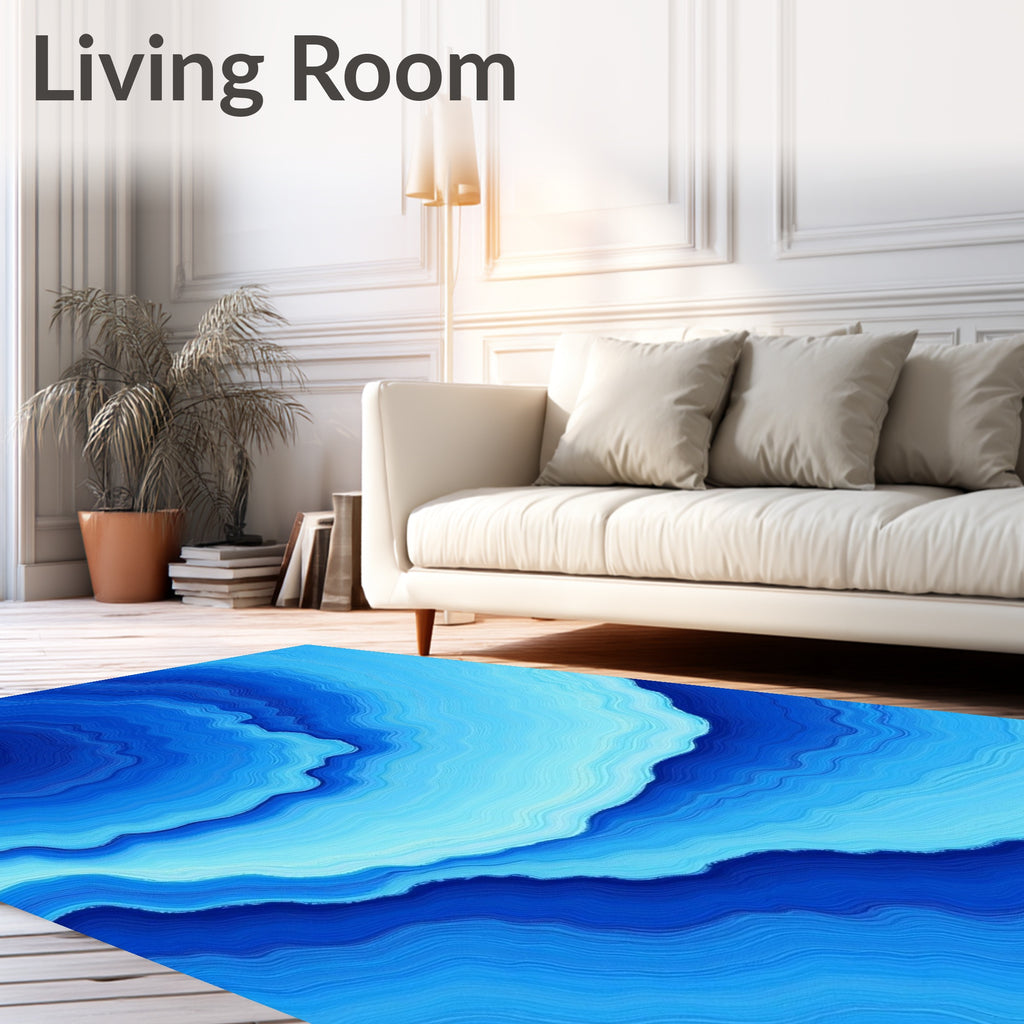 Oceanic Waves Abstract Art Rug