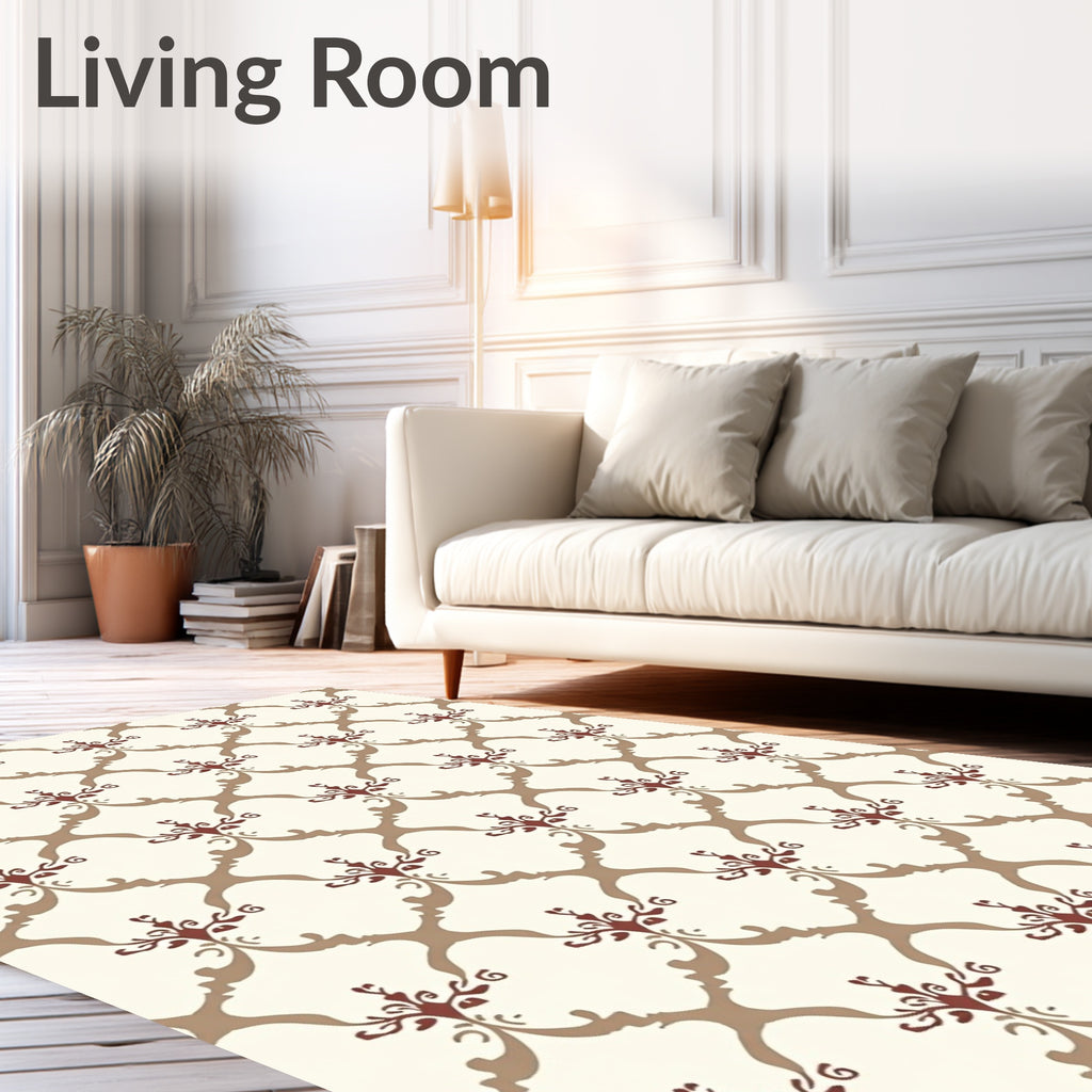 Classic Quatrefoil Floral Medallion Pattern Rug