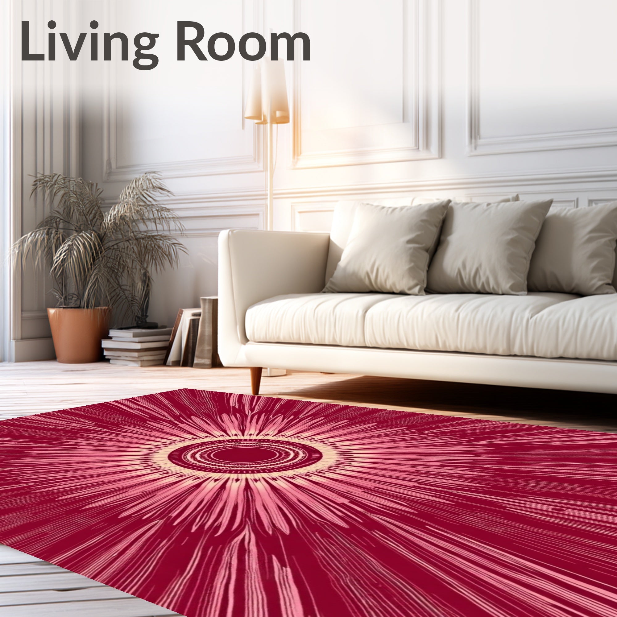 Radiating Sunburst Pattern Rug