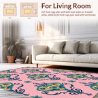 Elaborate Teal Yellow Floral Damask Rug
