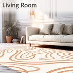 Abstract Swirls Warm Tones Design Rug