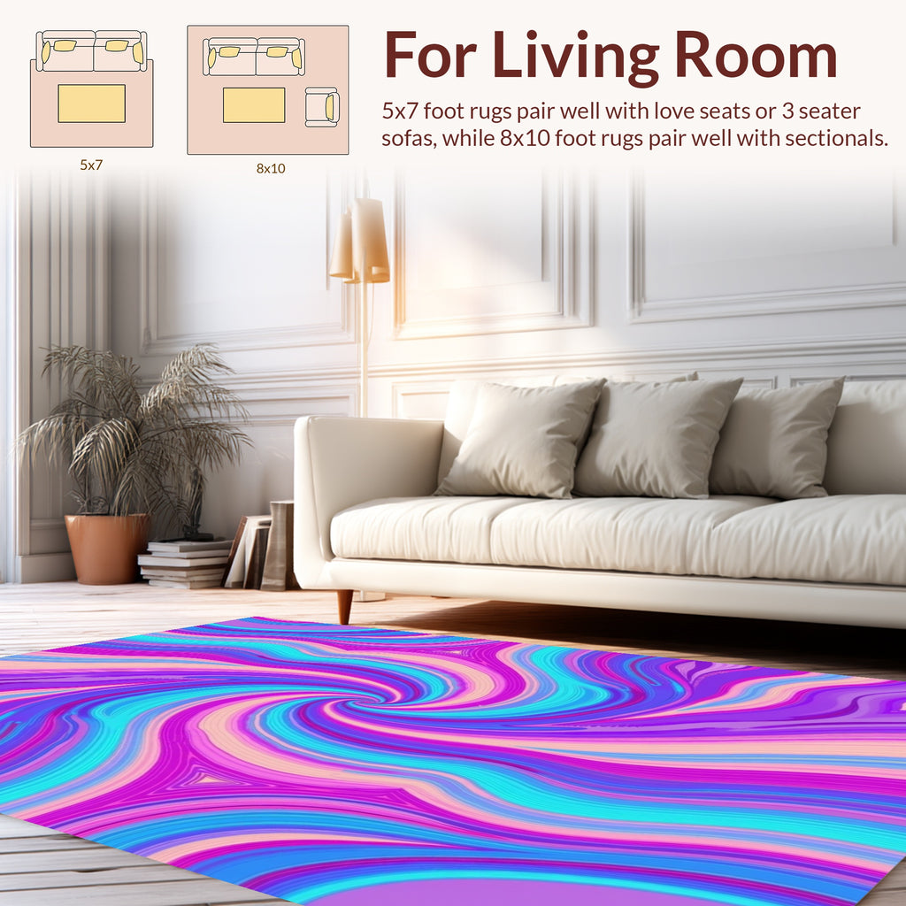 Vibrant Swirls of Magenta 2 Color Rug