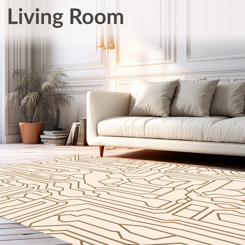 Circuit Board Pattern Textile Art Rug