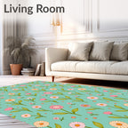 Retro Daisy Floral Pattern Rug