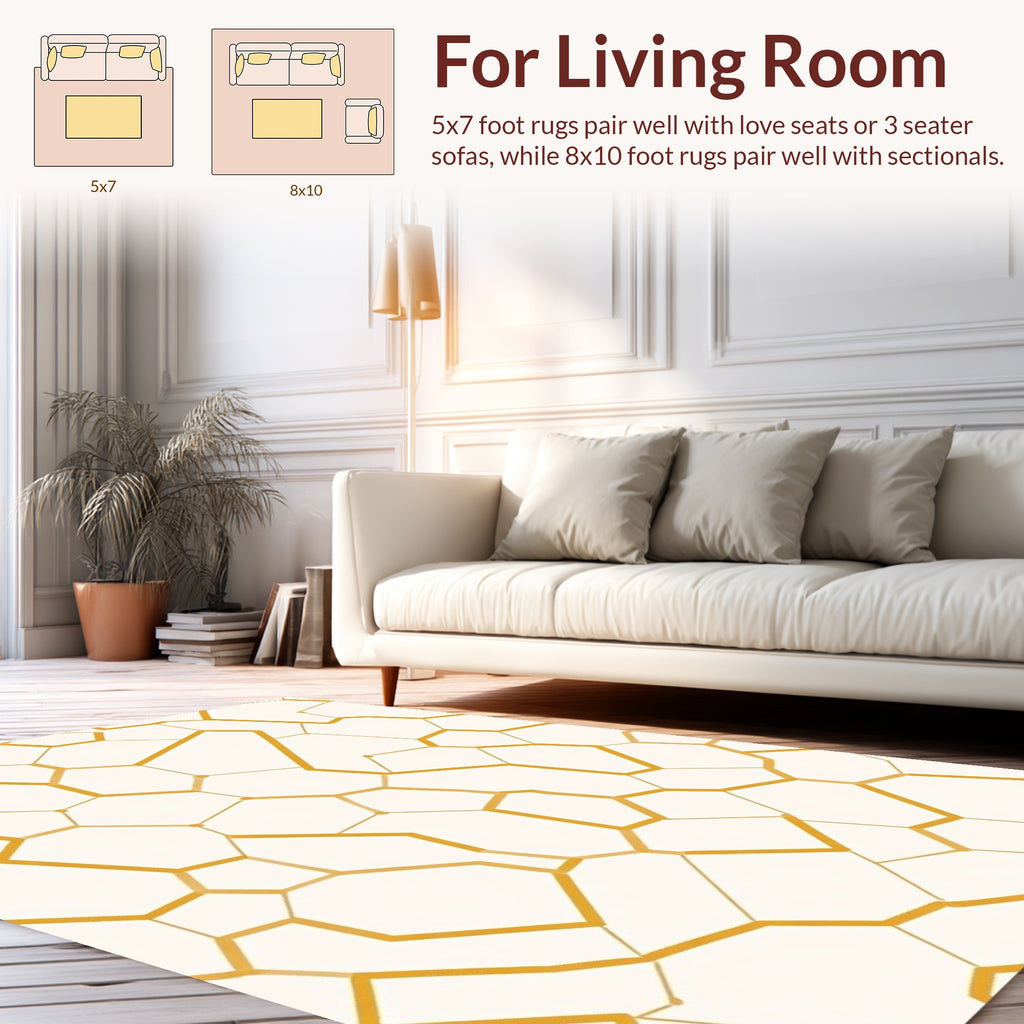 Geometric Network Pattern Design Rug