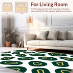Organic Shapes Emerald Gold Pattern Rug
