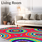 Colorful Mandala Inspired Circular Pattern Rug