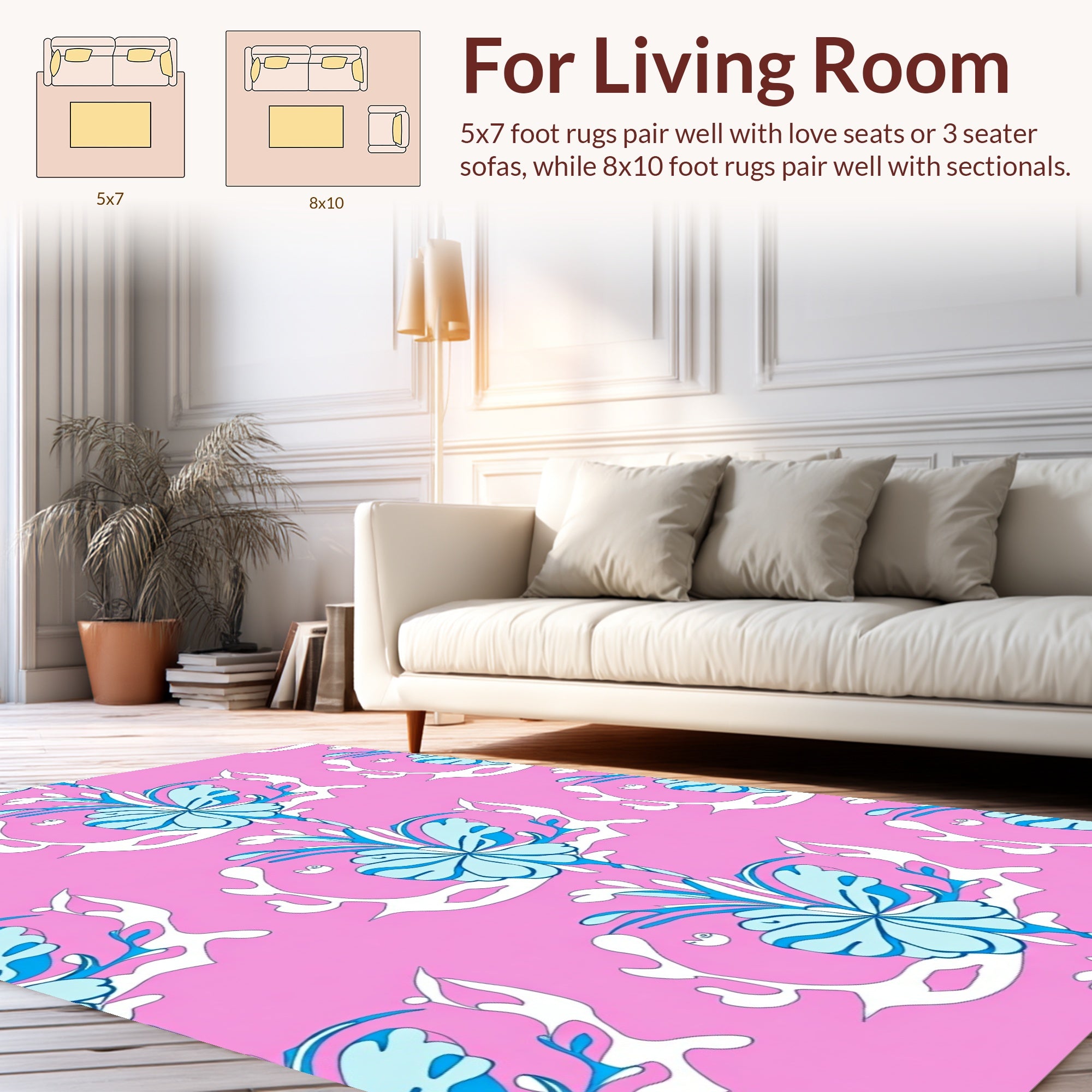Abstract Floral Paisley Pattern Design Rug
