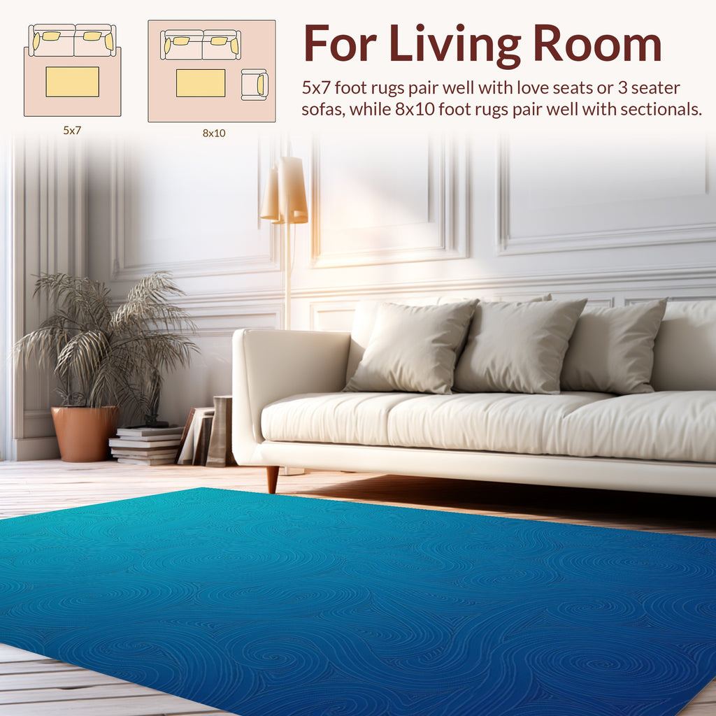 Oceanic Swirl Abstract Pattern Rug