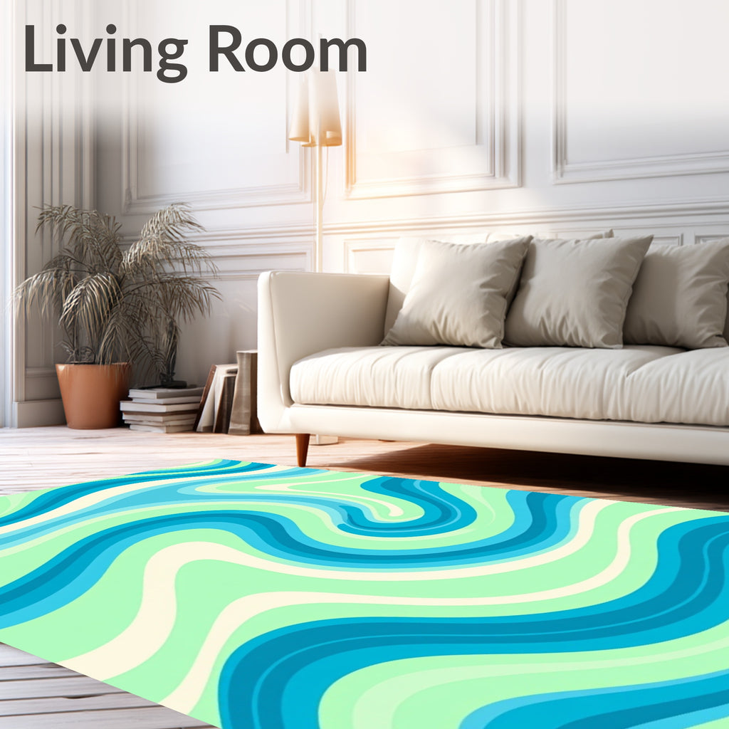 Abstract Swirl Wave Pattern Rug