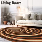 Warm Toned Swirl Pattern Rug
