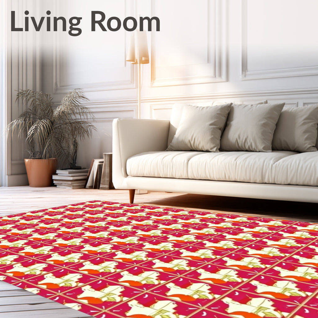 Vibrant Geometric Abstract Collage Rug
