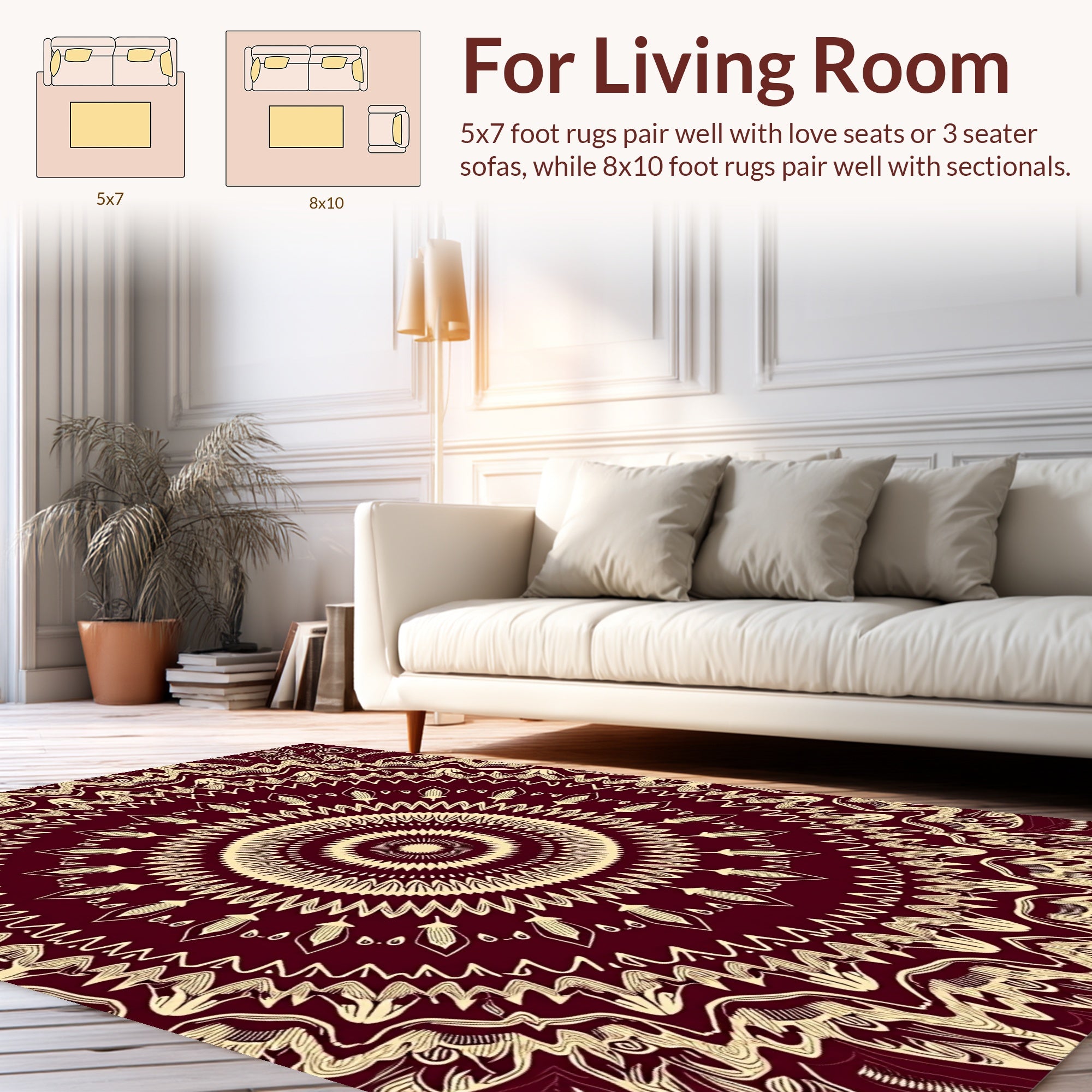 Detailed Mandala Patterned Rug