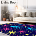 Vibrant Octopus Star Sprinkle Pattern Rug