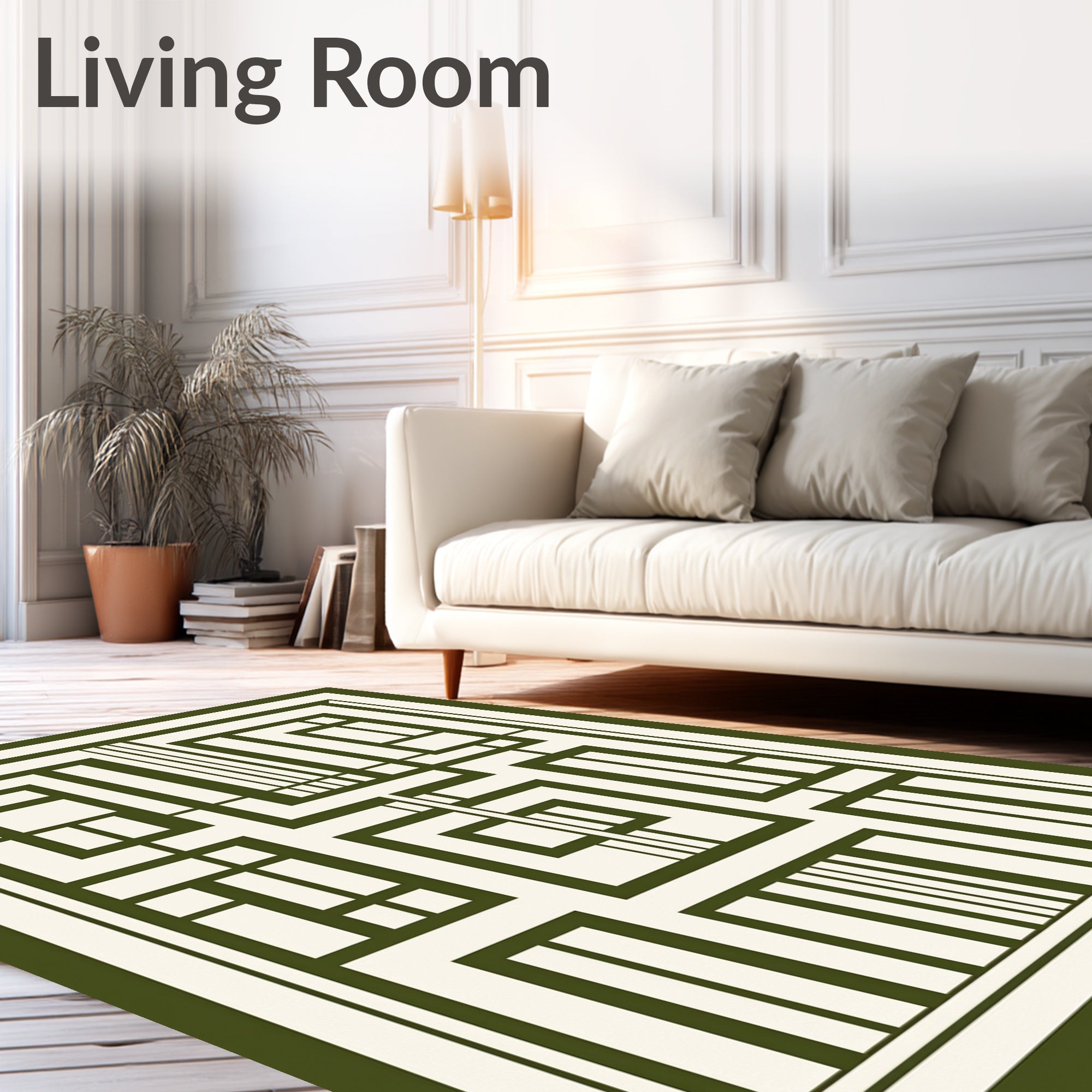 Abstract Geometric Square Pattern Rug
