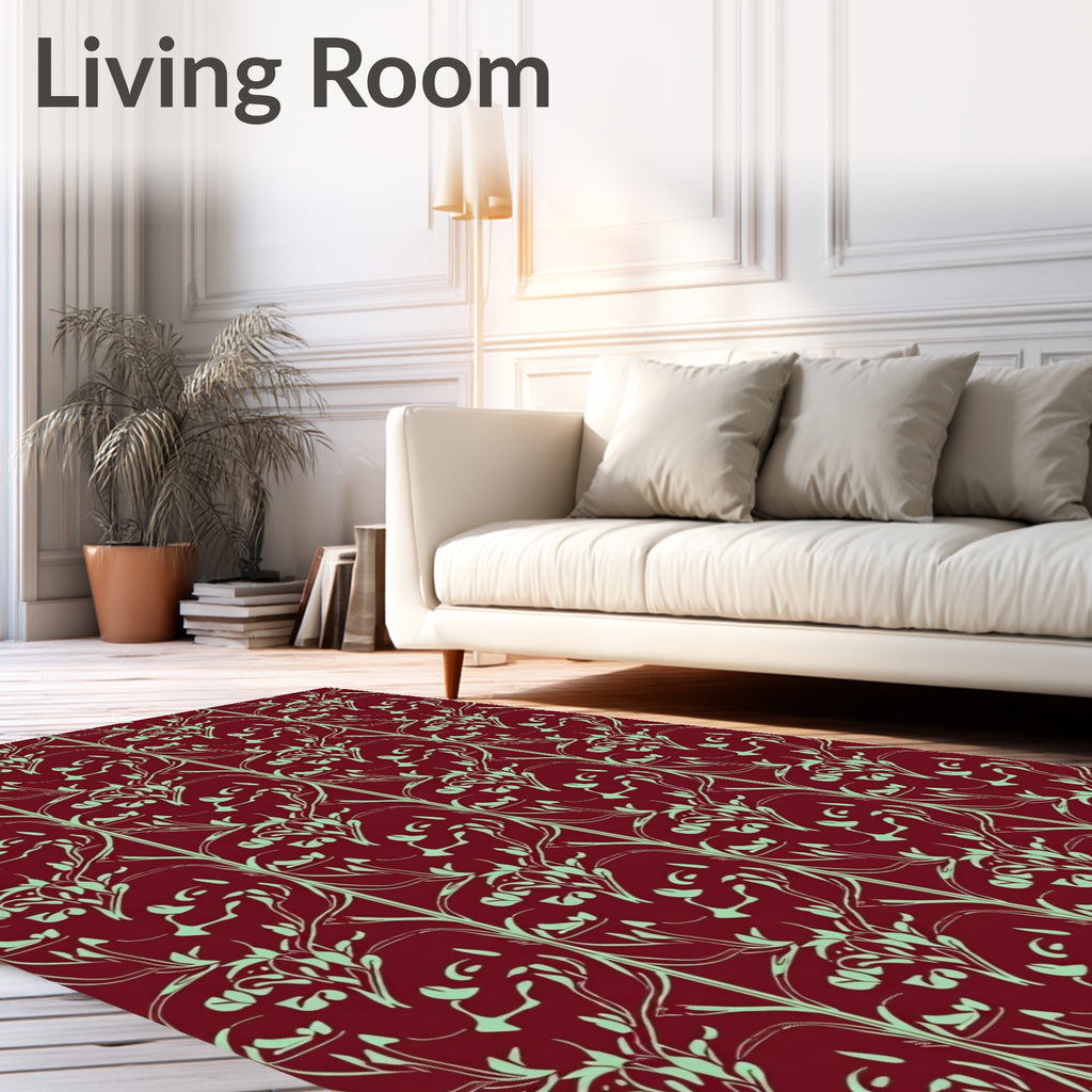 Art Nouveau Floral Vine Pattern Rug