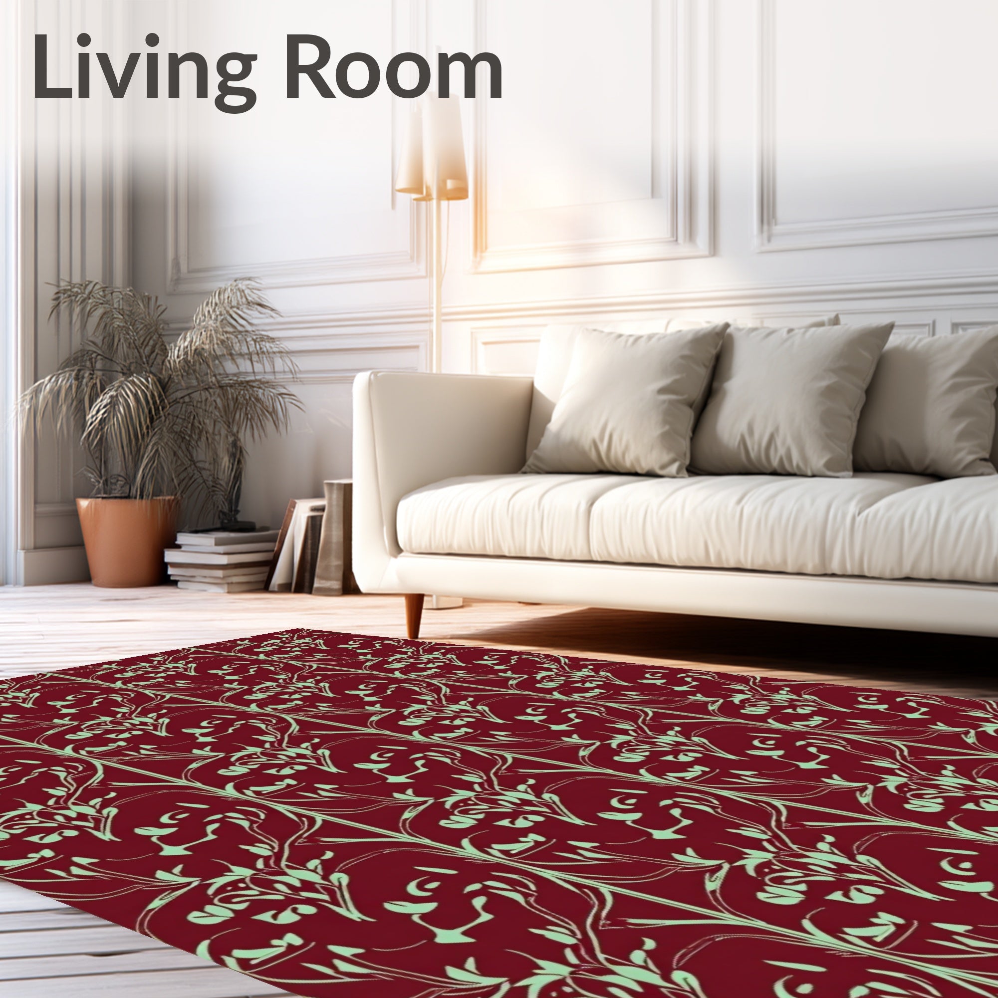 Art Nouveau Floral Vine Pattern Rug