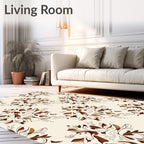 Traditional Floral Brown Beige Pattern Rug