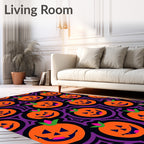 Spooky Jack O Lantern Pattern Rug