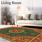 Ornate Sunburst Floral Medallion Rug