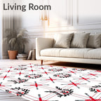 Red Cross Arrow Berry Pattern Rug