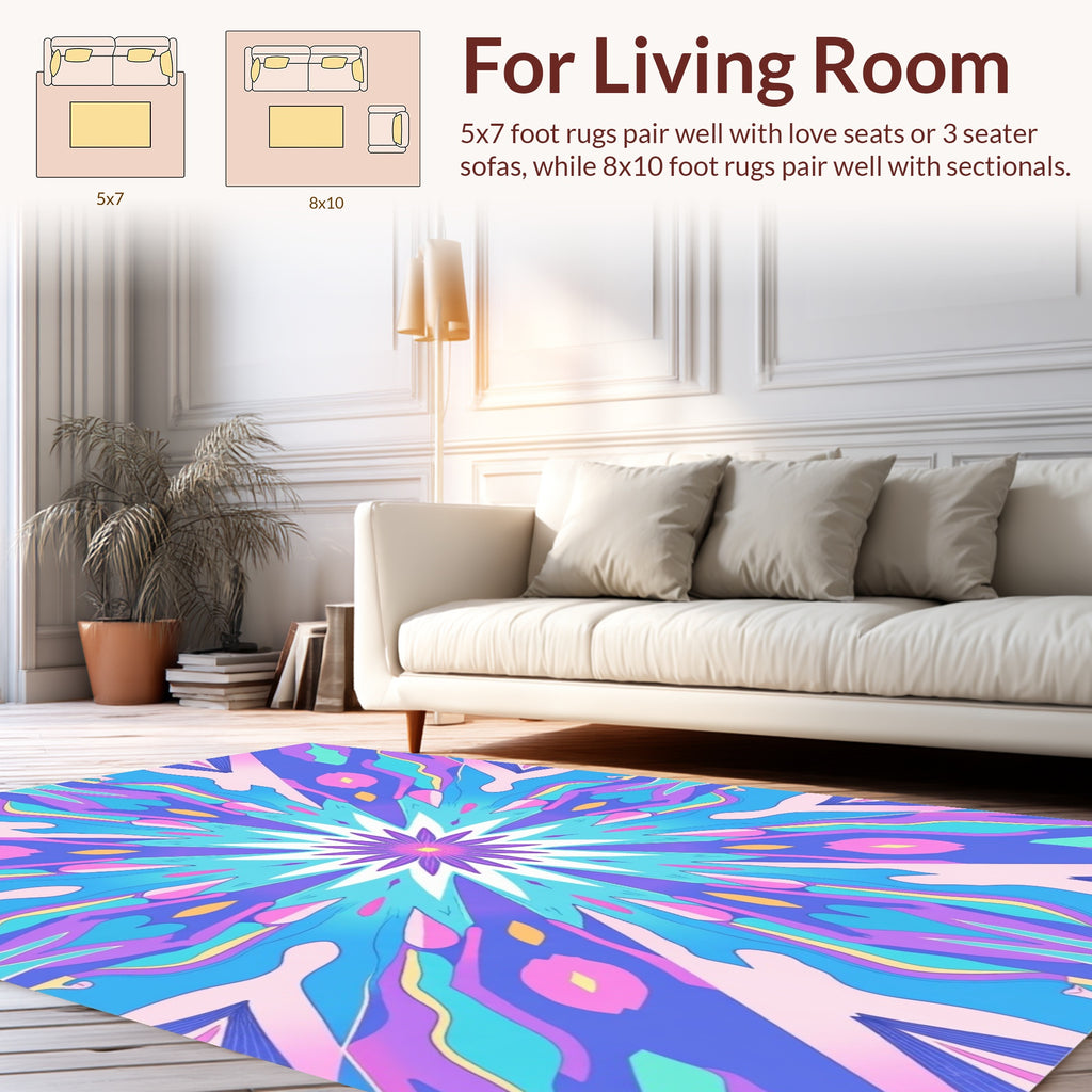 Psychedelic Starburst Abstract Pattern Rug