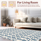 Art Deco Navy Blue Geometric Pattern Rug