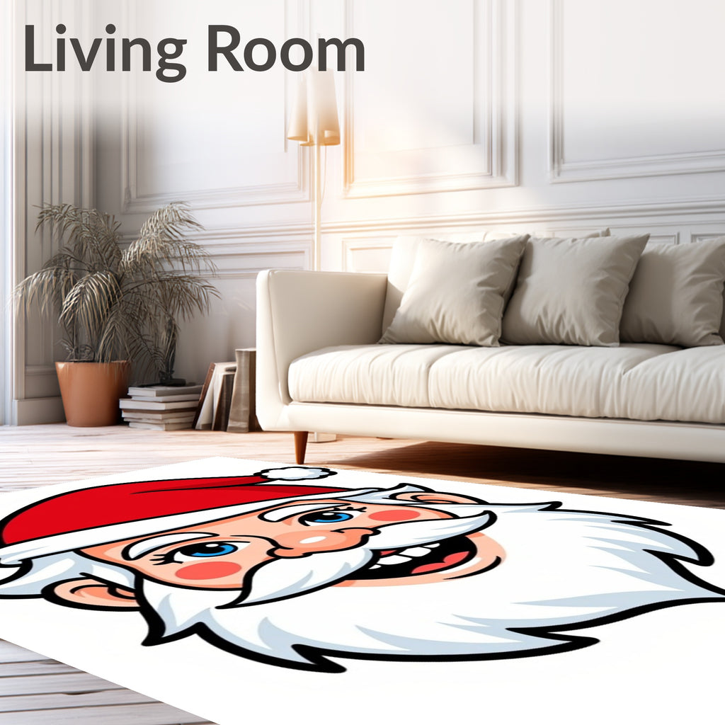 Jolly Santa Claus Festive Christmas Character Rug