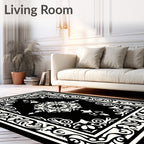 Orante Black White Medallion Design Rug