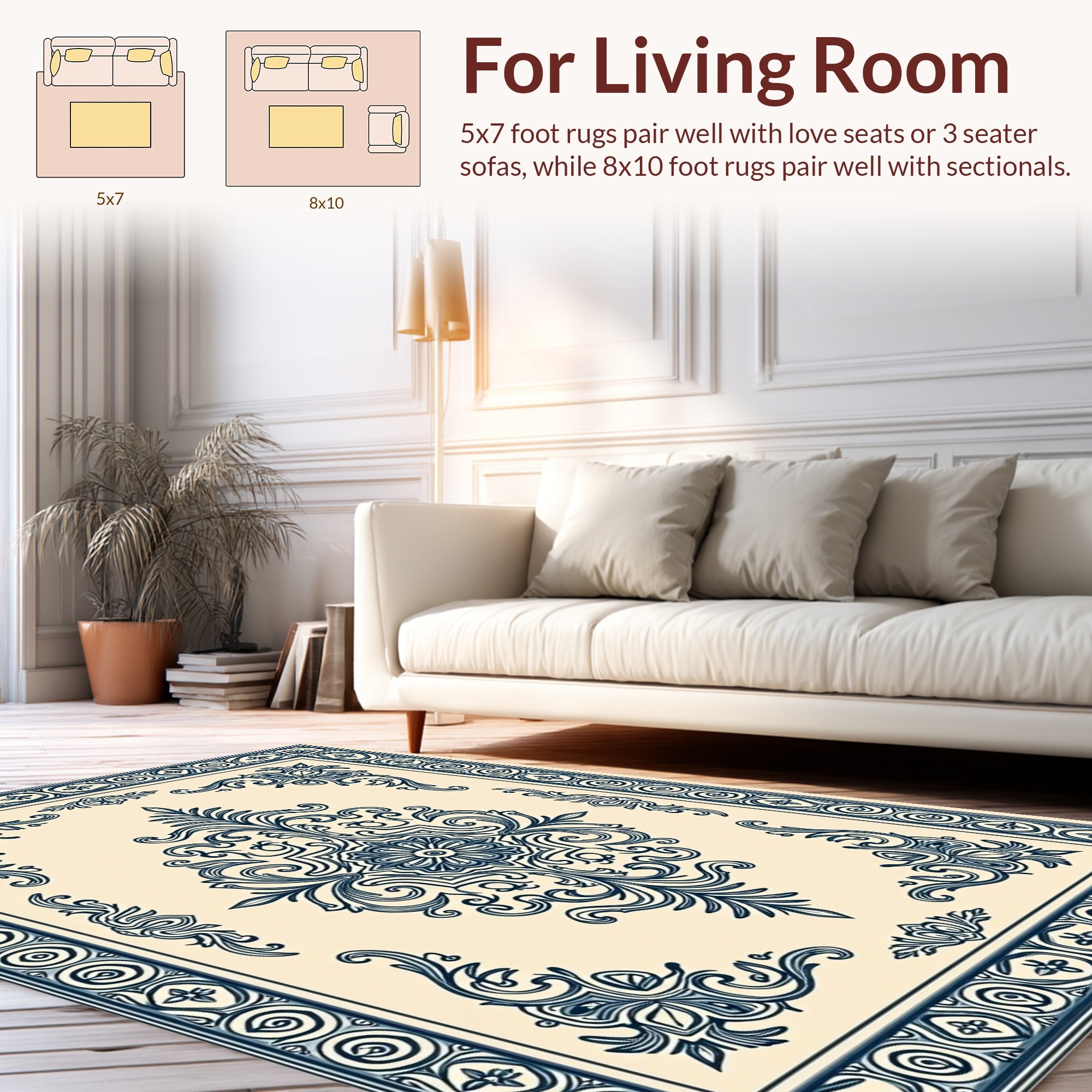 Intricate Teal Scrollwork Floral Medallion Rug
