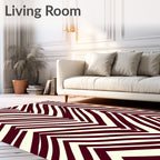 Bold Burgundy Zigzag Pattern Rug