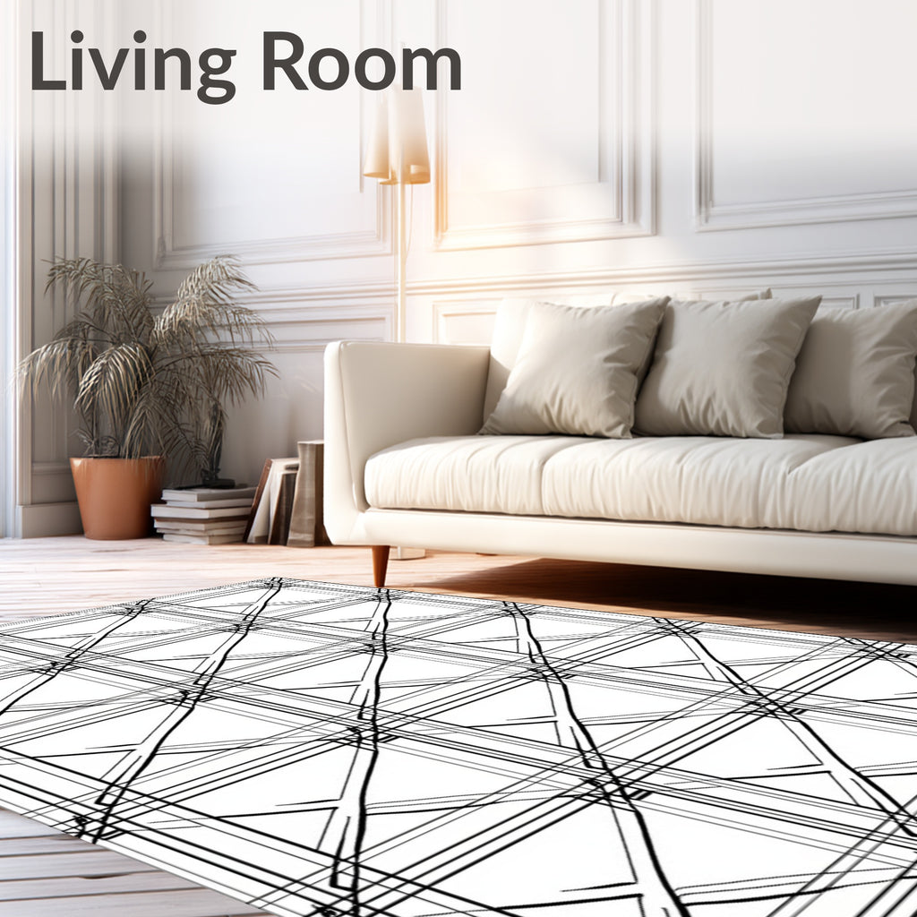 Interlocking Geometric Stripe Pattern Rug