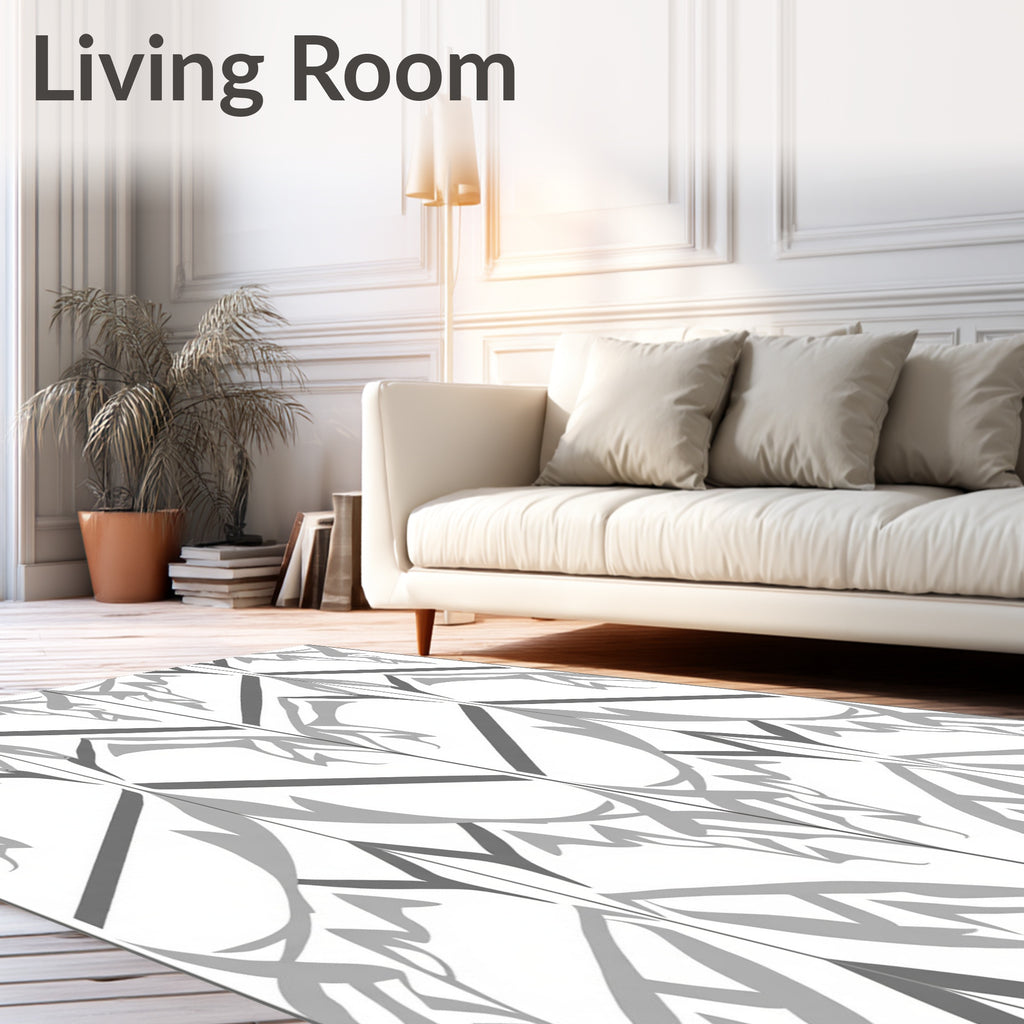 Geometric Leaf Art Deco Pattern Rug